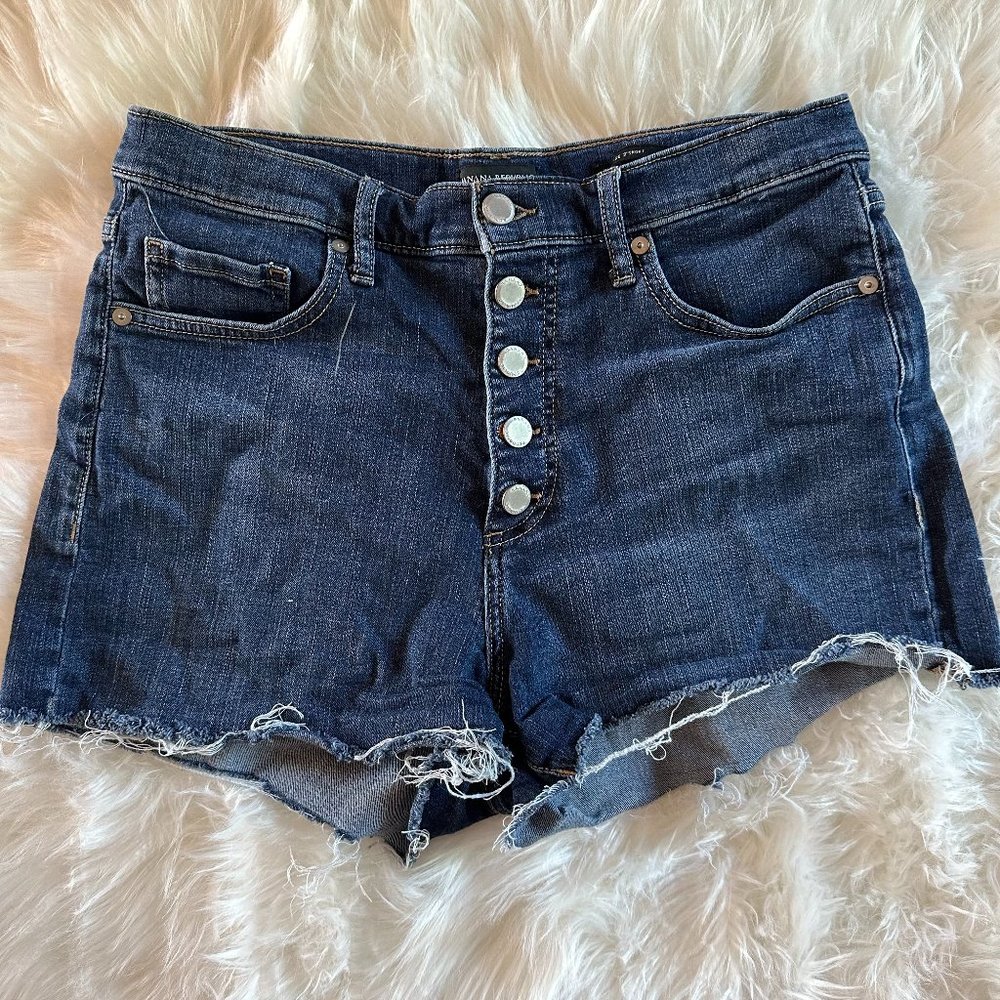 Banana Republic button fly high rise denim shorts
